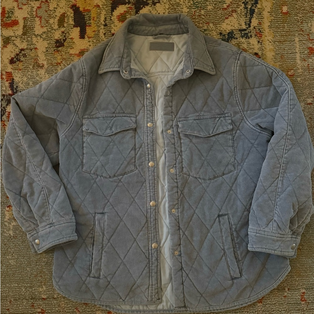 Grey Blue Quilted Jacket